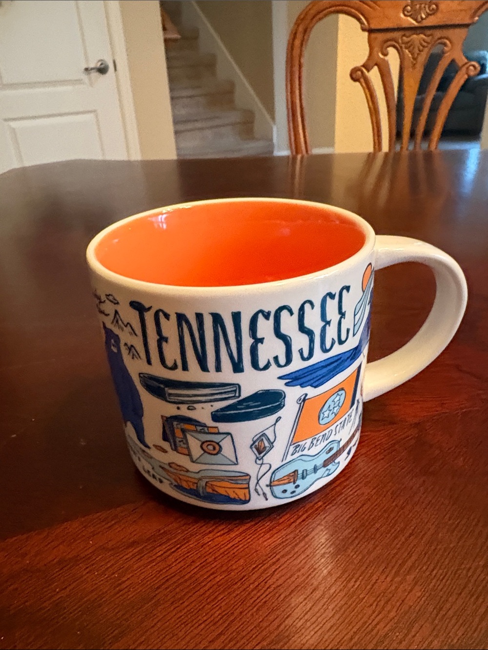 2020 Starbucks Been There - Tennessee Souvenir Ceramic Mug - Orange Interior